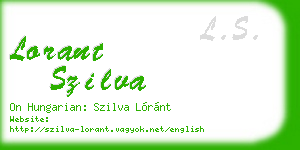 lorant szilva business card
